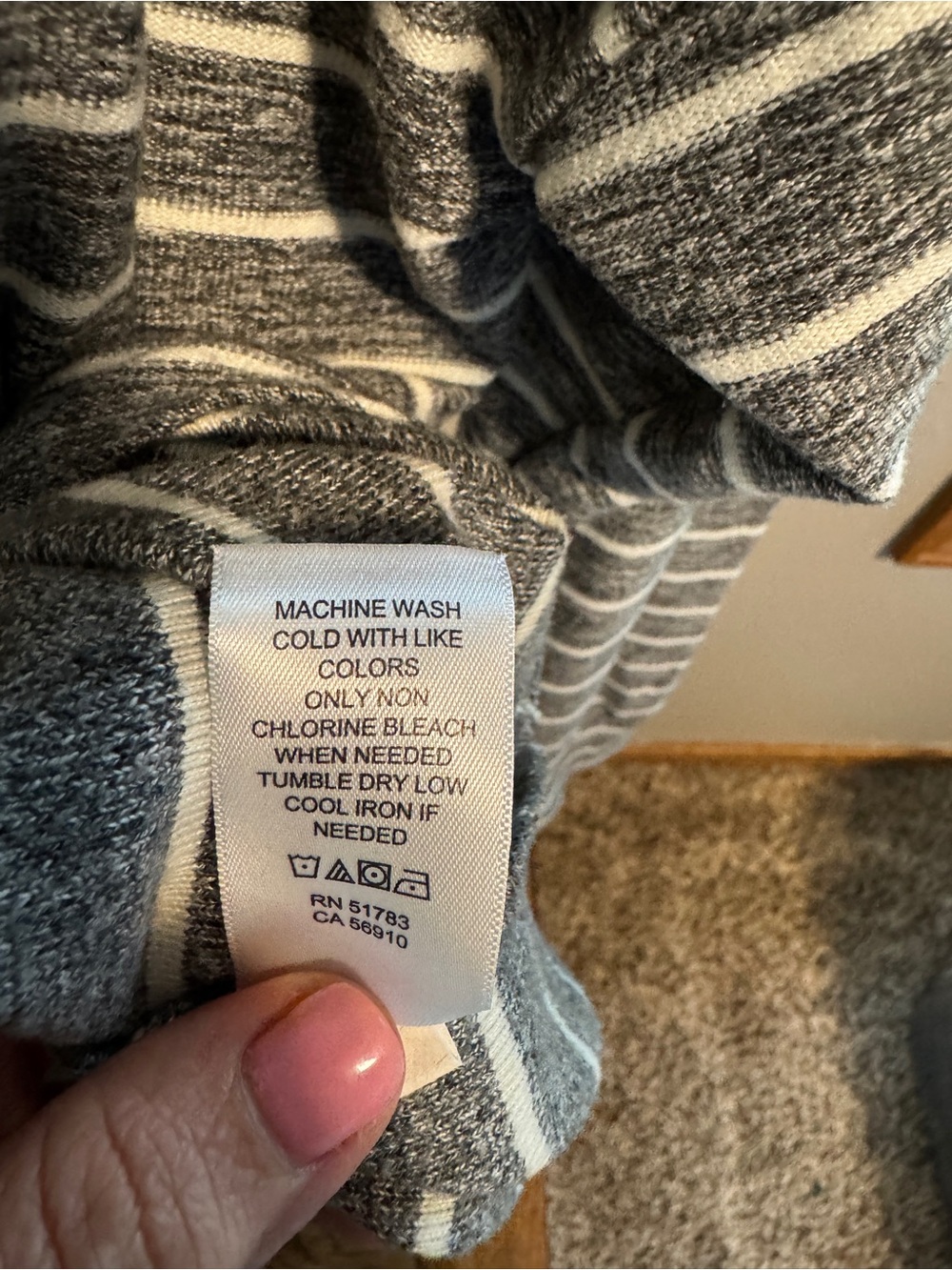 Maurices Women’s Gray and White Striped Zip-Up Hoodie - Picture 5 of 5